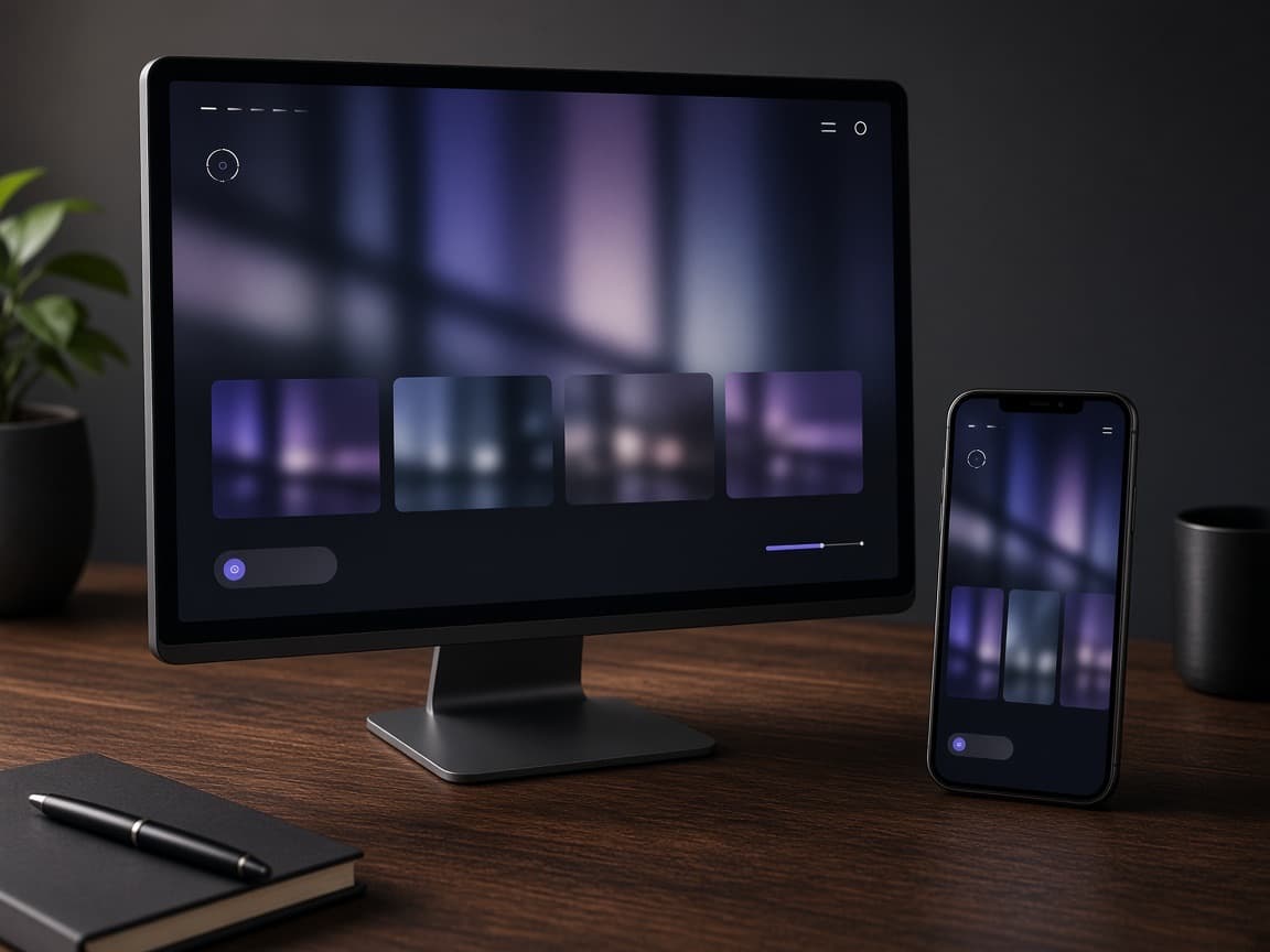 Notebook com um site profissional em tela